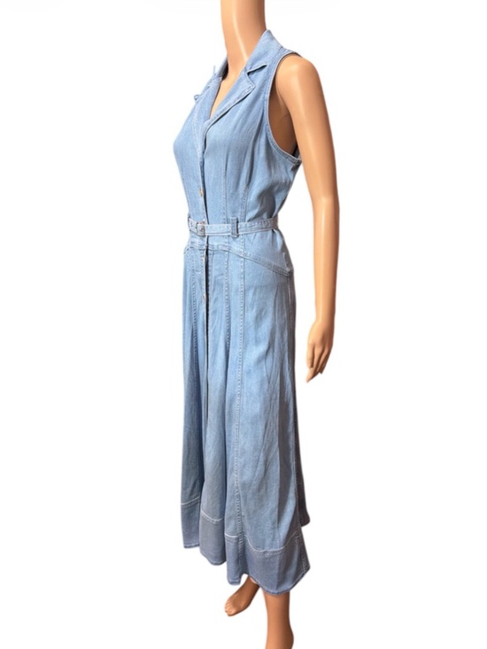 NWT Robert Rodriguez Junifer Kona Light Wash Denim Sleeveless Maxi Dress Sz 2 - Picture 6 of 11